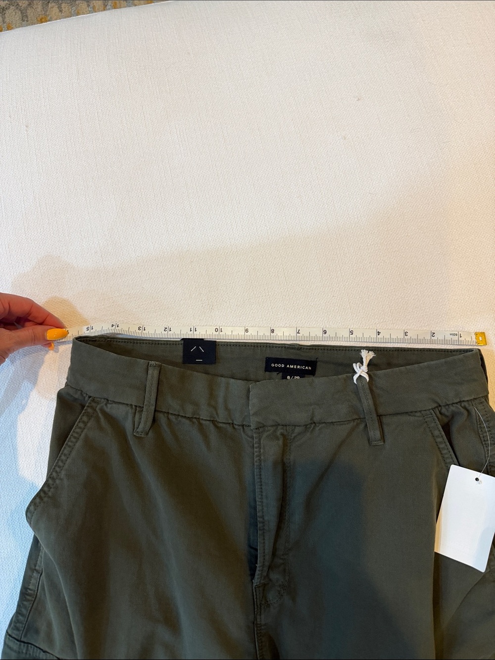 Good American Olive Green Wide-Leg Cargo Pants - Picture 7 of 8